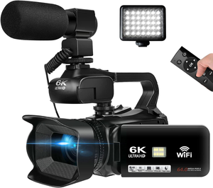 6K Video <b>Camera</b> With 18X Digital & 64MP IR <b>Night</b> <b>Vision</b> Imaging Compatible YouTube Vlogging Camcorder HDV-206KM Micr - Product Image 1