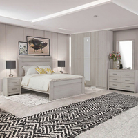 Ensemble de Chambre à Coucher Complet Modulable et Moderne en Bois 5 Pièces sur Mesure, Taille King ou Grande, pour Application en Atelier