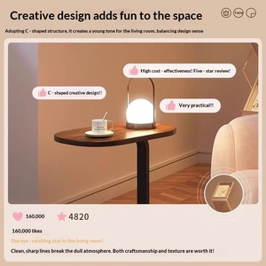 <span class=keywords><strong>Tavolino</strong></span> Laterale in <span class=keywords><strong>Legno</strong></span> Design Nordico <span class=keywords><strong>con</strong></span> Vano Portaoggetti per Camera da Letto, Soggiorno e Ufficio - Product Image 3