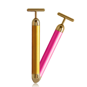 24K Golden T Shape Beauty Stick Factory Precio al por mayor 2 <span class=keywords><strong>en</strong></span> 1 Thin Face Energy Beauty Bar para estiramiento <span class=keywords><strong>de</strong></span> la piel y Estiramiento facial - Product Image 4