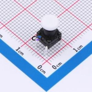 TSW06112-105B331CA-003E Tactile <b>Switch</b> Through hole-4P,6.1x6.1mm <b>Switch</b> Single Pole Single Throw Round Button 1.8N 6.1mm - Product Image 1
