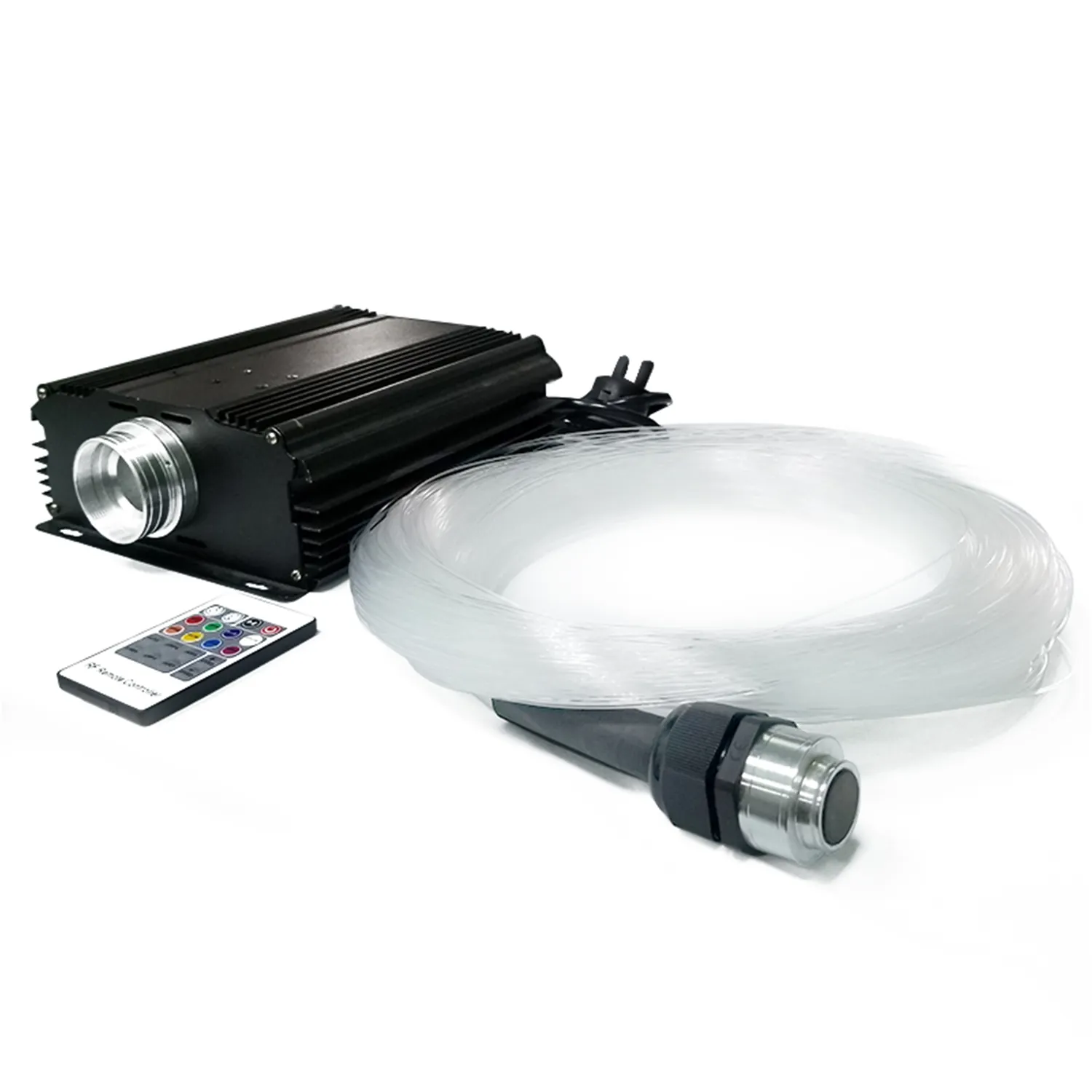 45W fiber optic RGB LED light engine with 0.75mm pmma end emitting glow plastic fiber optic light Kit