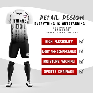 Maillot de football unisexe personnalisé, uniforme d'entraînement personnalisé, nom, numéro, logo imprimés, manches courtes, respirant, été, pour adultes - Product Image 2