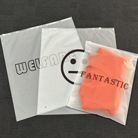 Sacs d'emballage en plastique givré personnalisés Creatrust avec votre logo, en polyéthylène recyclé, pour vêtements, avec fermeture éclair