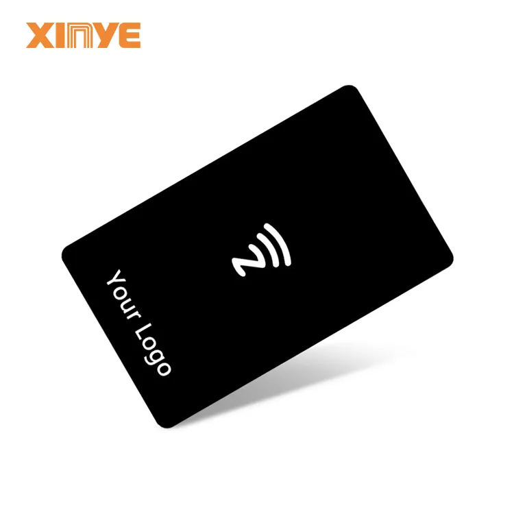 Kartu Media Sosial NFC Kustom NXP-NTAG215 Kartu Bisnis NFC RFID Hitam Persediaan Kartu Kosong Rfid Matte
