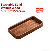 SUNYO Assiette à dessert et plateau à collation en bois massif gravé, écologique, moderne et luxueux, pour les fêtes, service de fruits secs
