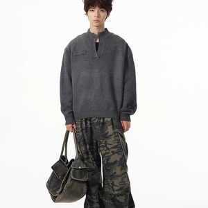 <span class=keywords><strong>Pull</strong></span> vintage américain à <span class=keywords><strong>col</strong></span> <span class=keywords><strong>roulé</strong></span> pour <span class=keywords><strong>homme</strong></span> ; un haut décontracté, haut de gamme, à maille lâche avec une touche d'élégance rétro. - Product Image 2