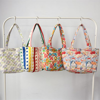 Sac à bandoulière matelassé en polyester Peiquan, motif floral frais, grande capacité, couleur unie, sac en tissu pour femme, sac portable pour tablette