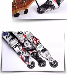 Correa de guitarra eléctrica al por mayor con estampado personalizado, correa de guitarra de madera con cabezal de cuero PU - Product Image 5