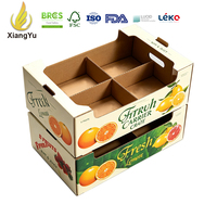 Ecologisch verantwoorde, recyclebare fruitverpakkingsdoos met verdeler, golfkartonnen inlay voor de opslag en verzending van verse citrusvruchten (oranjes)