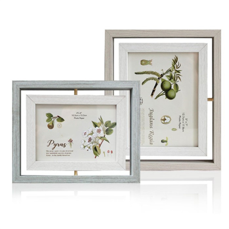 Творческий в Корейском стиле из двух сторонняя фото 6 дюймов твердой древесины Вращающаяся фоторамка