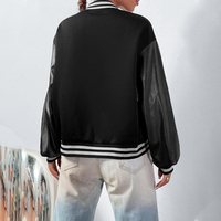 Fabricant OEM Manteau en chenille brodé en cuir imprimé StreetWear de baseball avec logo personnalisé pour les femmes Veste universitaire bombardier courte