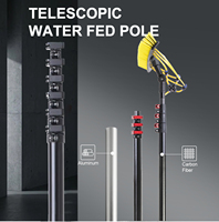 Système de nettoyage de panneaux solaires 4-72FT avec outils à perche télescopique en fibre de carbone réglable et alimentation en eau
