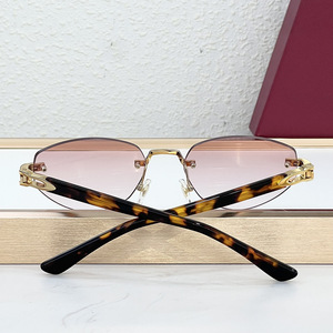 Lunettes de soleil rectangulaires tendance de luxe avec verres carrés UV400, monture métallique sans bords, lunettes de créateur, lunettes de soleil œil de chat à la mode - Product Image 5
