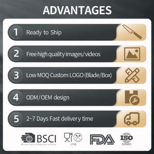 سكاكين الشيف أنجيل من الفولاذ المقاوم للصدأ 8 بوصات حادة كالموس صديقة للبيئة من الفولاذ المقاوم للصدأ + مقبض من البلاستيك المقوى بتشطيب عالي اللمعان مناسبة لليدين - Product Image 6