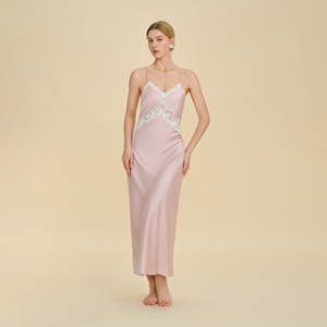 Pigiama da Notte per Donne, Sexy e Lussuoso, Camicia da Notte Lunga in Pizzo, Lussuosa Vestaglia con Scollo a V per Primavera/Estate, Abbigliamento da <span class=keywords><strong>Casa</strong></span> - Product Image 5