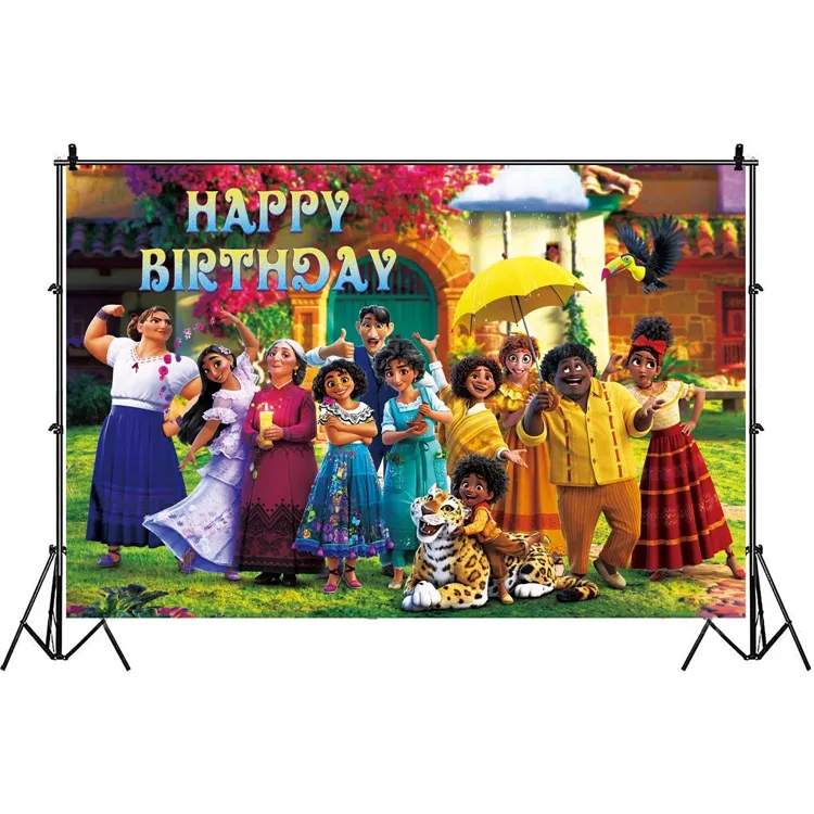 Encanto 5*3ft Girls Birthday Backdrop Party Decorations Magic Movie Mirabell Madrid Photography Background