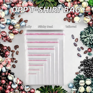 Sacs d'emballage personnalisés transparents auto-adhésifs en BOPP refermables, en cellophane OPP, imprimés en héliogravure, recyclables, pour t-shirts, chaussettes, chaussures - Product Image 4