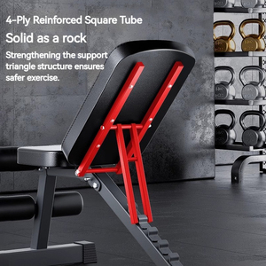 Banc de <span class=keywords><strong>fitness</strong></span> portable pliable en métal, inclinable, déclinable, plat, réglable, pour presse à haltères, sit-ups, entraînement à domicile, capacité 500 kg - Product Image 4
