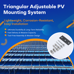 Soporte <span class=keywords><strong>de</strong></span> Montaje para Panel Solar <span class=keywords><strong>de</strong></span> Aluminio, Sistema <span class=keywords><strong>de</strong></span> Montaje Triangular Ajustable y Estable para Paneles Solares en Techos Planos - Product Image 1
