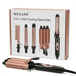 <b>Iron</b> Set 5 in 1 Interchangeable Ceramic Barrels 200c Temp 55W Dual Voltage 110-240V Styling Tool Multi-Styling Versatility Exper - Product Image 3