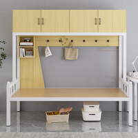 Lit d'étudiant en fer, design moderne et simple, avec fonction de démontage, armoire supérieure et lit inférieur, cadre en fer monocouche