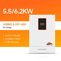 Kit Système Solaire Hybride Hors Réseau 5KW 10KW 15KW pour Usine, avec Batterie au Lithium Fer Phosphate et Onduleur à Onde Sinusoïdale Pure pour Usage Domestique