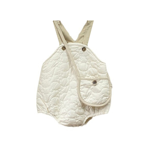 Pagliaccetto con bretelle trapuntate per bambino orso invernale - Product Image 1