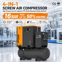 Compresseur d'air à vis PM VSD 4-en-1 à économie d'énergie pour usine, 11 kW 15 CV, avec sécheur et réservoir d'air