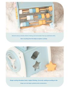 COMMIKI 3-en-1 fusée jouet empilable <span class=keywords><strong>Cube</strong></span> sensoriel jouet éducatif en <span class=keywords><strong>bois</strong></span> pour les tout-petits apprentissage précoce jeu apaisant pour les bébés - Product Image 6
