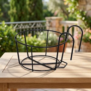 Support à fleurs suspendu en métal moderne, design circulaire, en fer thermolaqué, durable, Saleem International, pour usage hôtelier - Product Image 3