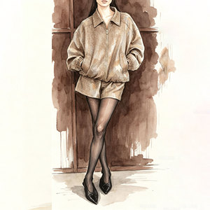 Vêtements personnalisés pour femmes, haut et short amples à la mode pour fils, pyjamas, vêtements de détente pour femmes, ensemble de costumes - Product Image 1