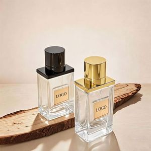 High-quality Custom Magnetic Cap 100ml square <b>Empty</b> Spray Perfume Luxury Unique Glass Bottle with <b>Box</b> Packaging - Product Image 2