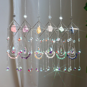 Attrape-soleil en cristal naturel argenté, attrape-soleil en cristal argenté, prisme arc-en-ciel, carillon éolien - Product Image 2