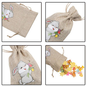 Regalo de Navidad Bolsa de yute Sacos de Papá Noel con cordón Presenta Bolsa de embalaje de regalo de dulces - Product Image 2