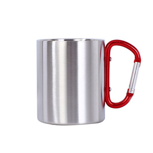 Ngoài trời cắm trại du lịch xách tay thép không gỉ cốc Cà Phê Đôi tường Carabiner Mug với xử lý - Product Image 3