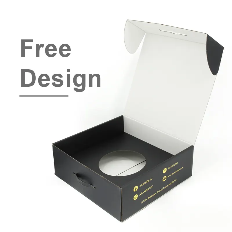 Paquete de papel con mango de plástico de cartón rígido de diseño gratuito barato, caja de envío de sombrero Fedora con inserto de papel