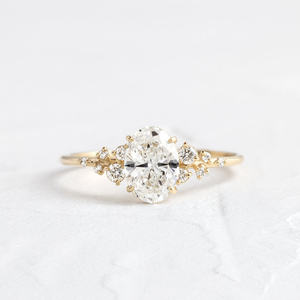 INS Style 18K <strong>Gold</strong> Plated 2 <strong>Carat</strong> Irregular Round Finger Ring S925 Silver Personalized Thick Curved Wave Ring - Product Image 2