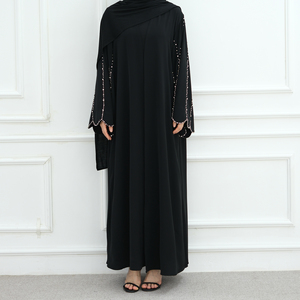 Loriya abbigliamento islamico Dubai lusso <span class=keywords><strong>Abaya</strong></span> donna abito musulmano con perline di diamanti <span class=keywords><strong>nero</strong></span> <span class=keywords><strong>Abaya</strong></span> anteriore Open <span class=keywords><strong>Abaya</strong></span> all'ingrosso - Product Image 2