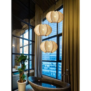 Wooden Birdcage Chandelier Round E27 LED Light Source Single Head For Restaurant Teahouse Bar Counter Leisure Venues - Product Image 5