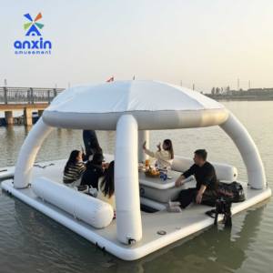 2024 plate-forme flottante gonflable chaude avec tente quai personnalisé bail Commercial eau flottant île de loisirs pour mer lac rivière - Product Image 1