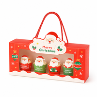 Boîtes d'emballage pour gâteaux en carton ondulé imperméable haut de gamme sur le thème de Noël avec fenêtre transparente et gaufrage
