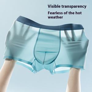 Nouvelle Arrivée Sous-vêtements pour Hommes Respirants Antibactériens en Soie Glacée Boxers pour Hommes en <span class=keywords><strong>Nylon</strong></span> Caleçons pour Hommes Fournisseur OEM Personnalisé - Product Image 3