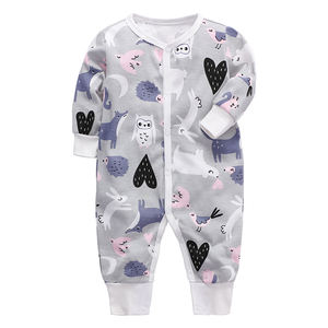 Conjunto de peleles de punto de algodón con estampado de manga larga para bebés recién nacidos, para niñas y niños, ideal para invierno. - Product Image 1
