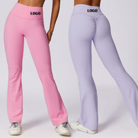 SHINBENE Pantalon évasé taille haute pour femme, effet push-up, pour la danse, sans effet camel toe