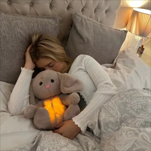 Nouveau lapin respirant câlin en peluche battement de coeur PP coton brodé couette <span class=keywords><strong>pour</strong></span> bébé musique éducation précoce sommeil apaisant - Product Image 6