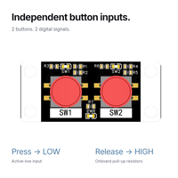 Module de commutation numérique à bouton-poussoir 2 canaux, clavier tactile momentané PH2.0 pour Arduino ESP32 STM32 STEM DIY Contrôle Éducation
