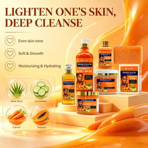 Ensemble de produits naturels et biologiques pour le visage en gros : Élimine les taches brunes, éclaircit la peau, illumine le teint, ensemble blanchissant à la carotte - Product Image 3