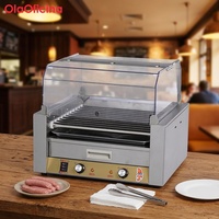 Nouvelle machine à griller les hot-dogs électrique en acier inoxydable à 11 rouleaux avec armoire chauffante isolée, rôtissoire commerciale pour saucisses