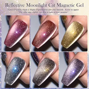 BORN PRETTY 10ml Reflective Ice Moonlight Cateye Magnetic Color Gel Nails OEM ODM Custom Logo Soak Off UV Cat Eye Gel Polish